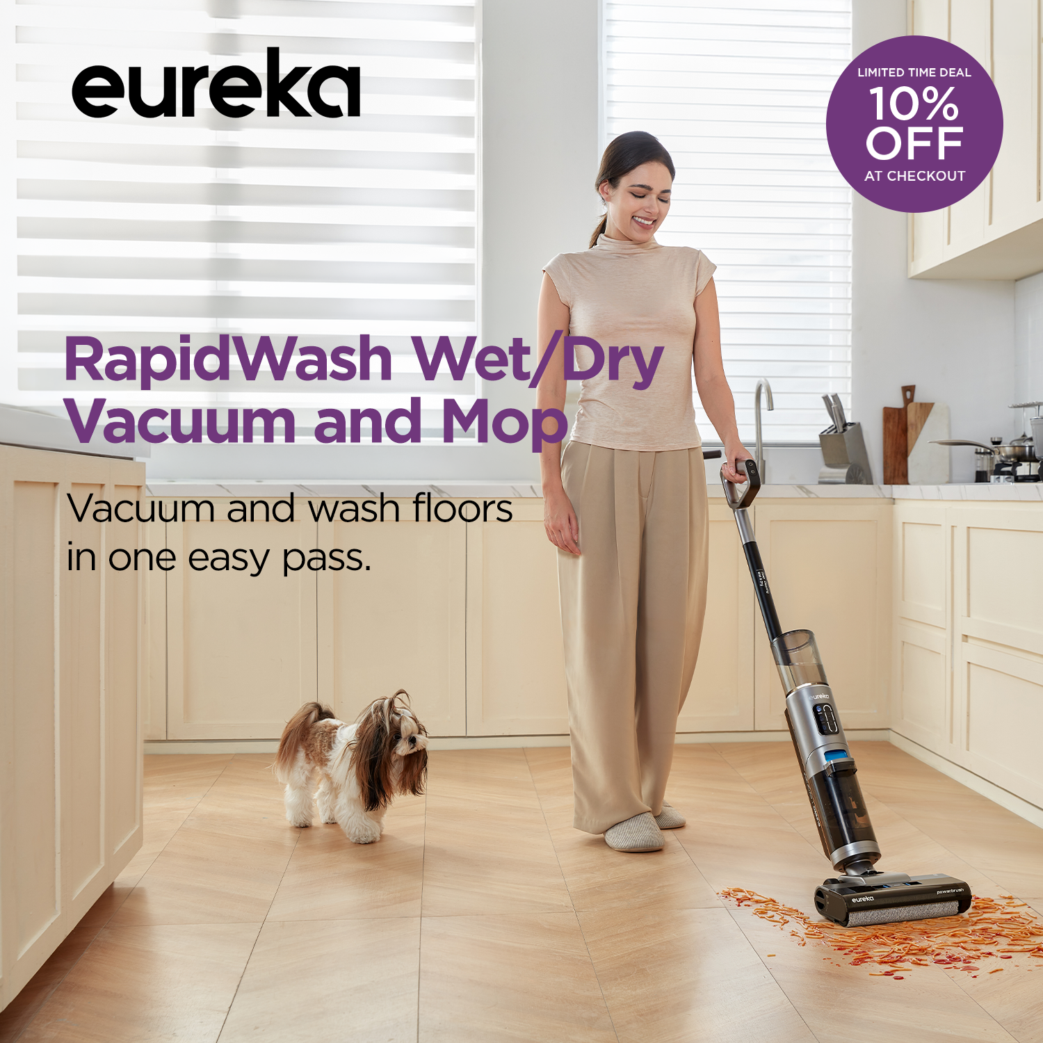 NEW430BLC Rapidwash Wet/Dry Vacuum Cleaner & Mop Combo | Eureka