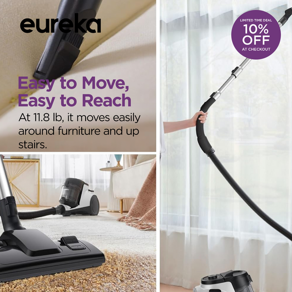 NEN121WH Bagless Canister Vacuum